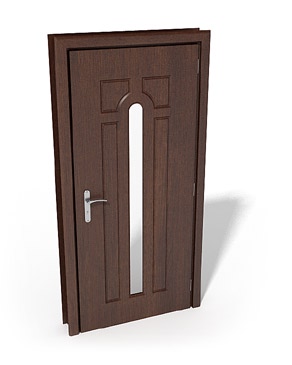 Solid Wood Door Model Series D: WALNUT COLOR